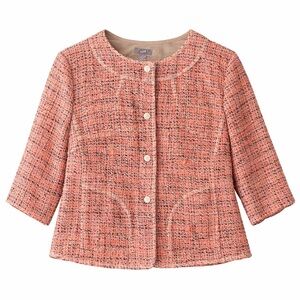 J. Jill Coral Tweed Jacket 1X Button Front Textured Blazer